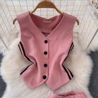Suit Vest & Wide-leg Trousers 2Pcs