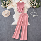 Suit Vest & Wide-leg Trousers 2Pcs