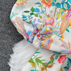 V-neck Courtly Floral Printed Dress