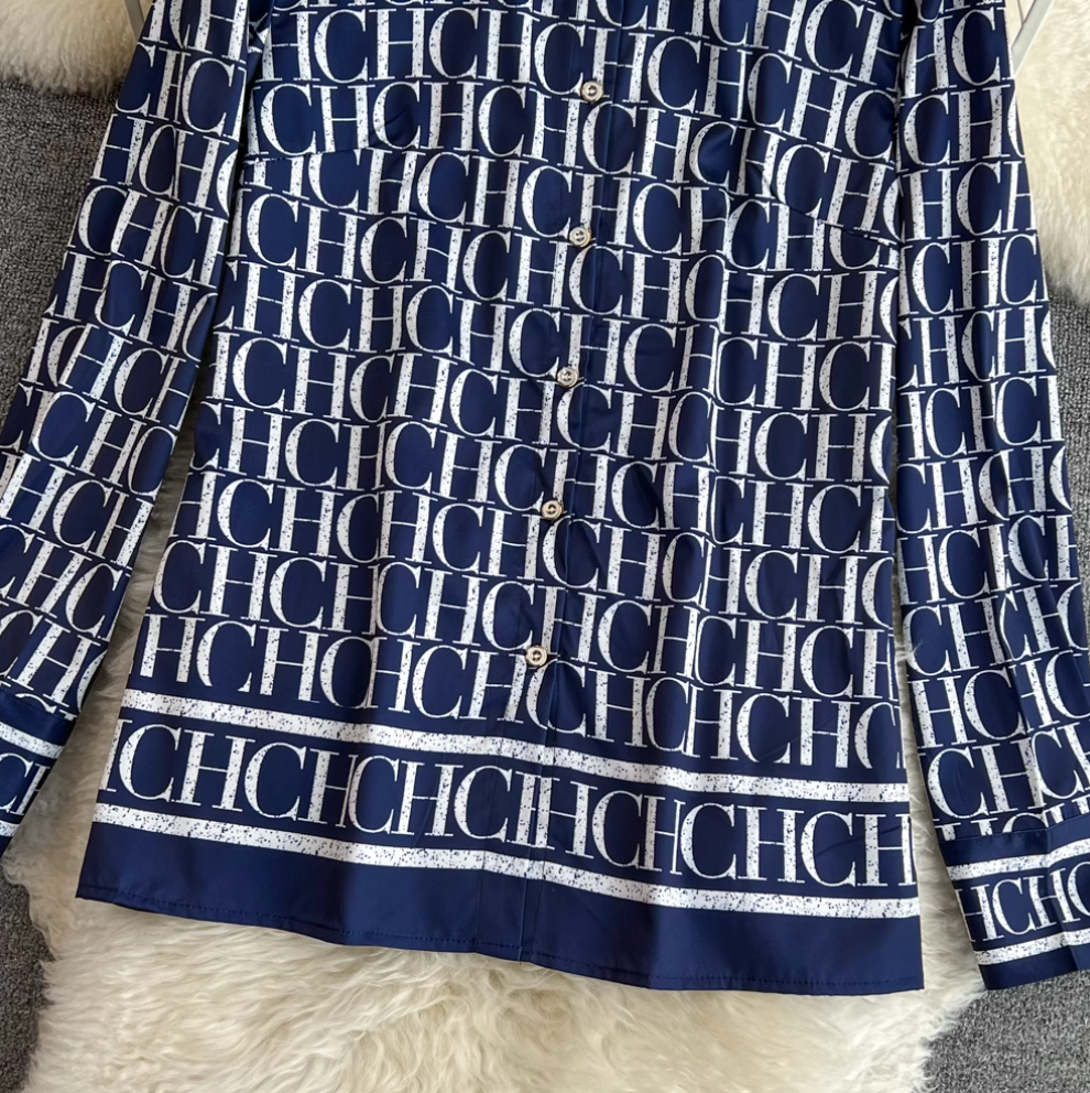 Monogrammed Printed Shirt & Trousers 2Pcs