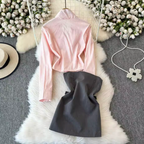 Beaded Knotted Shirt & Dress 2Pcs