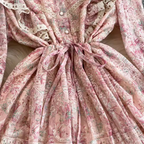 Courtly Embroidered Pink Floral Dress
