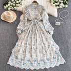 Courtly Embroidered Pink Floral Dress