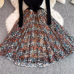 Courtly Floral Patchwork Embroidered Dress