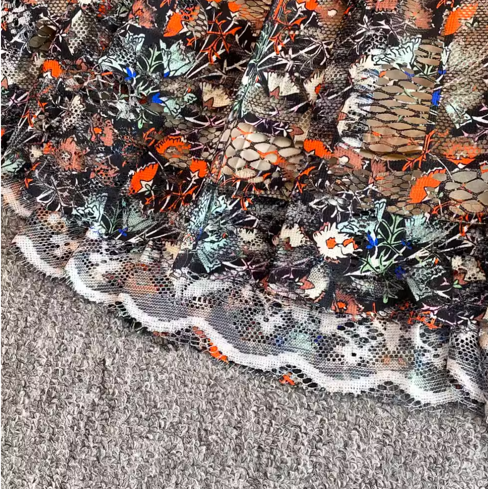 Courtly Floral Patchwork Embroidered Dress