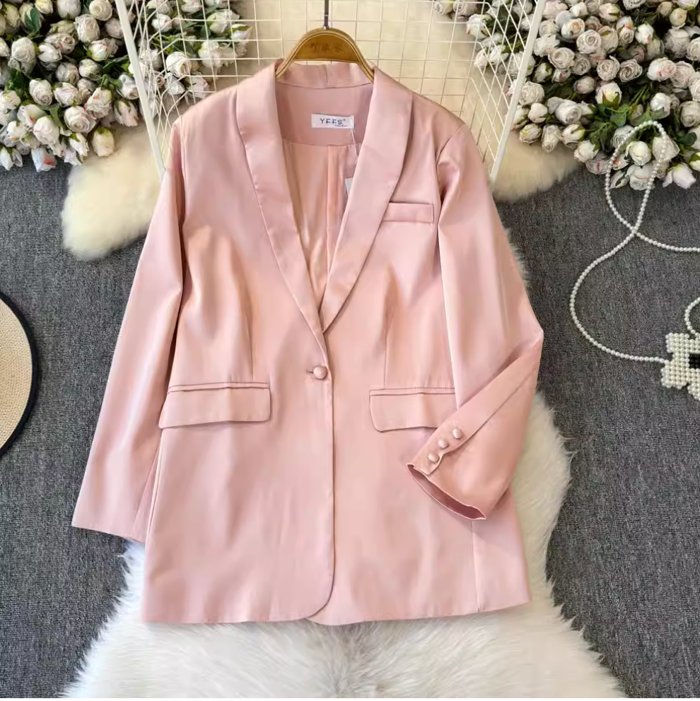 Satin Dress & Slip Dress Pink 2Pcs