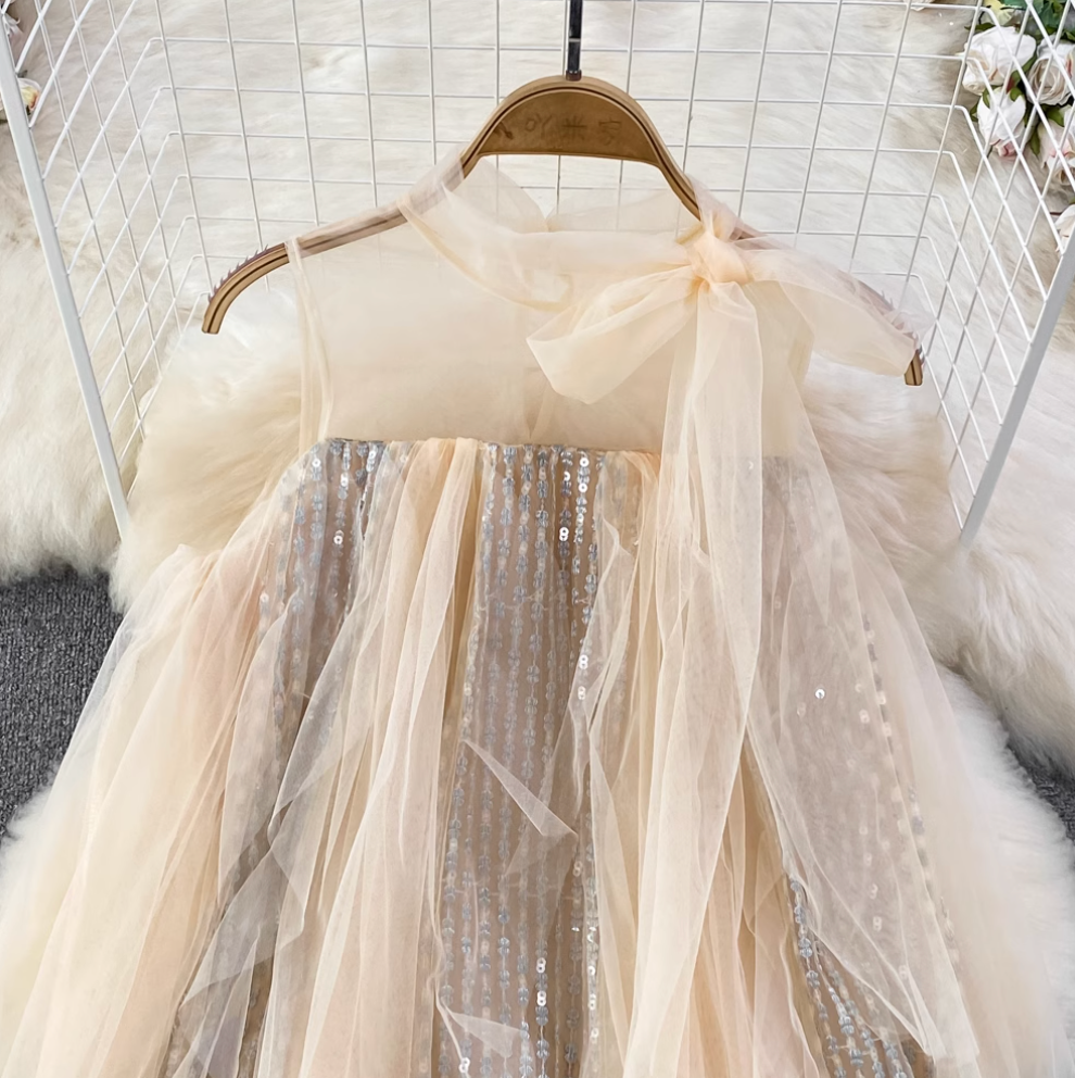 Fairy Sequined A-line Mesh Dress