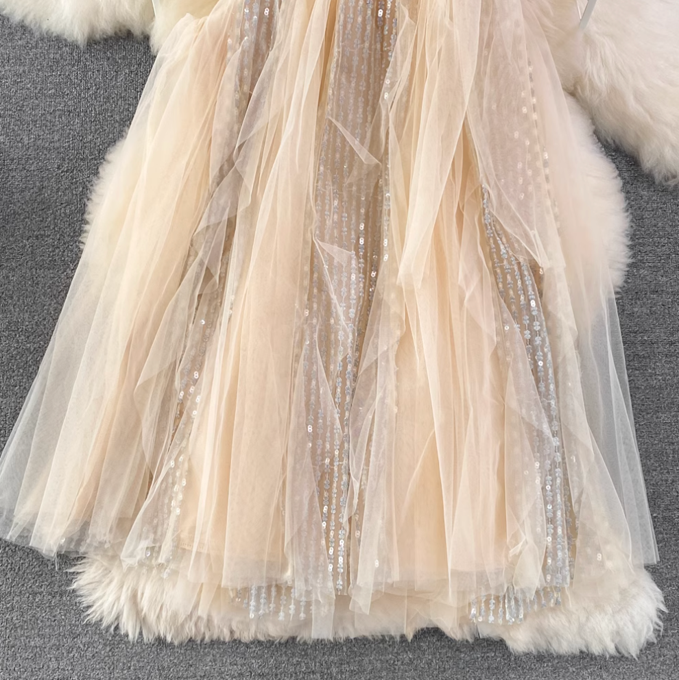 Fairy Sequined A-line Mesh Dress
