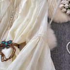 Sweetie Apricot Puffy Lace Dress