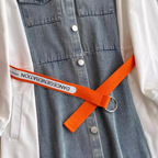 Denim Patchwork Shirt Dress with Pockets