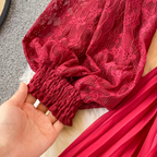 Mori Embroidered Patchwork Lace Dress
