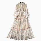 Fairy Floral Lace-up Shirt Dress