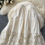Sweetie Hollowed Lace Patchwork Skirt