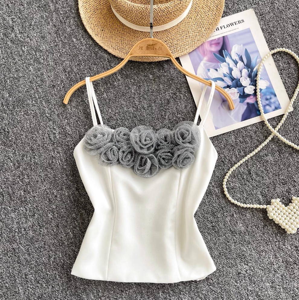 Premium 3D Flower Camisole Top