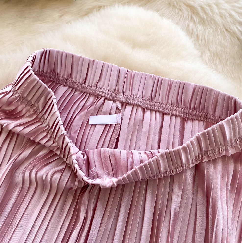 Ice Silk Draped Glossy Trousers