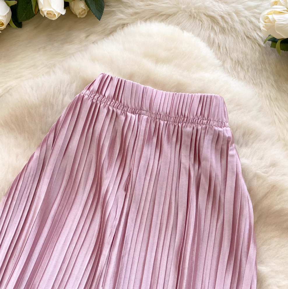 Ice Silk Draped Glossy Trousers