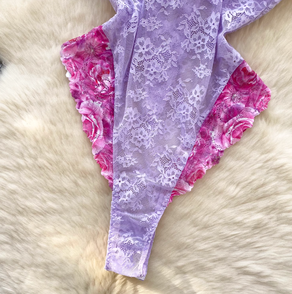 Sexy Purple Lace Slip Jumpsuits