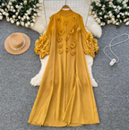 3D Beaded Floral Oversized Dress