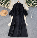 3D Beaded Floral Oversized Dress
