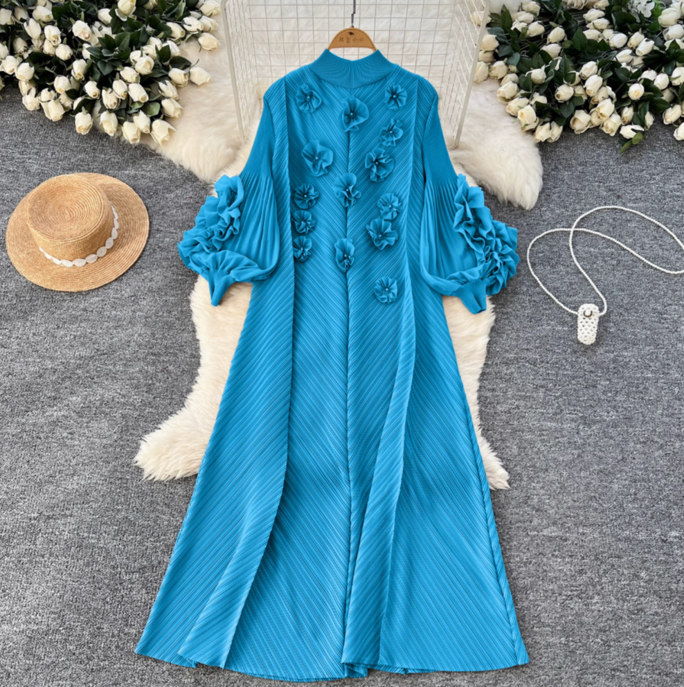 3D Beaded Floral Oversized Dress