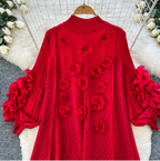 3D Beaded Floral Oversized Dress