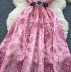 Vintage Short-sleeve Printed Shirt Dress