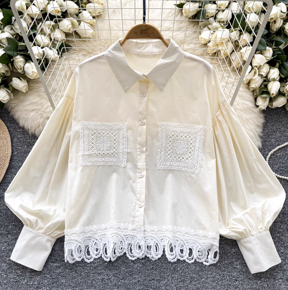 Vintage Embroidered Patchwork Shirt