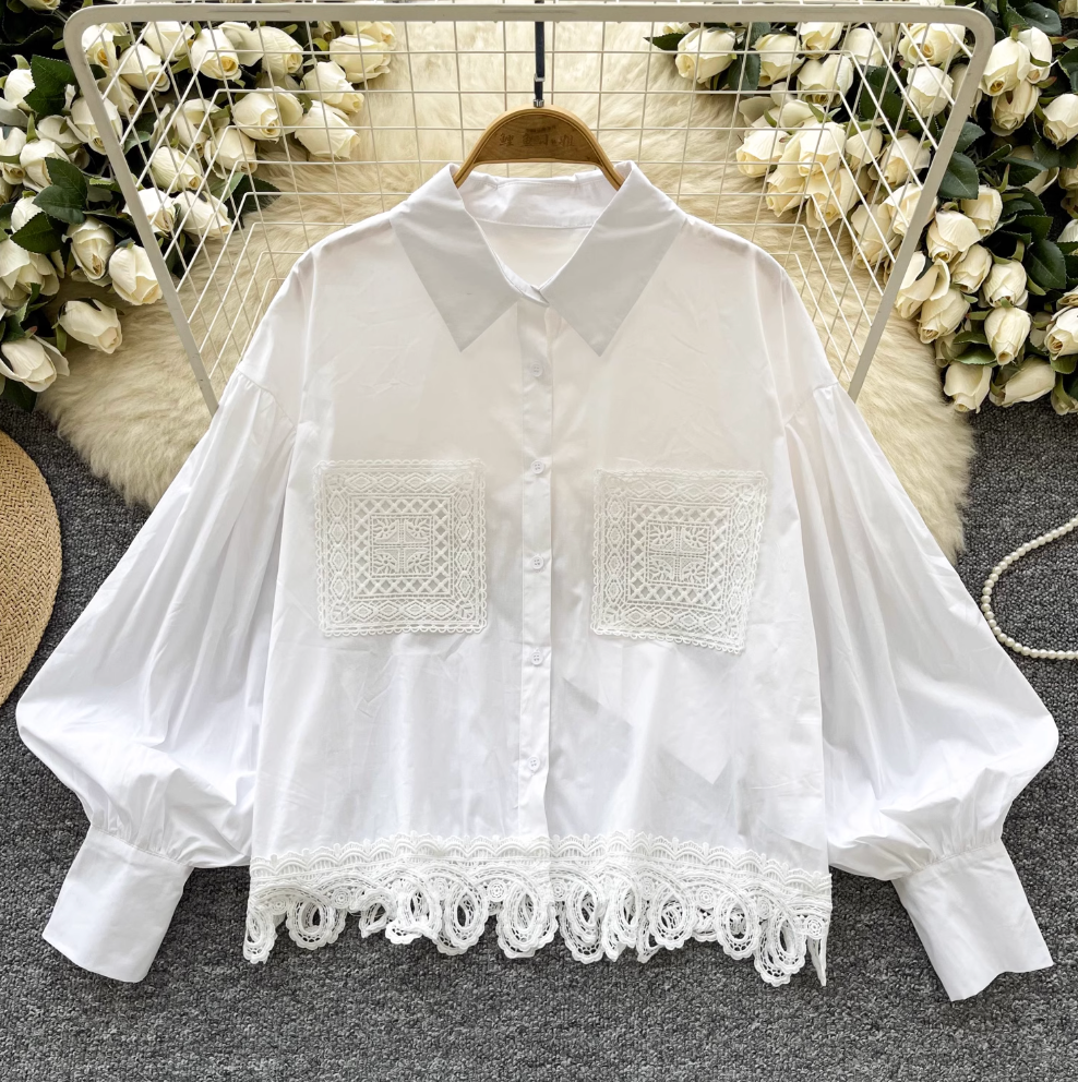 Vintage Embroidered Patchwork Shirt