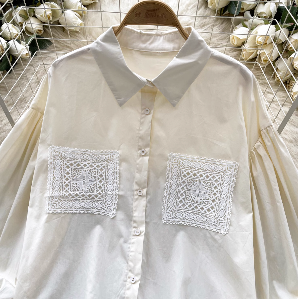 Vintage Embroidered Patchwork Shirt