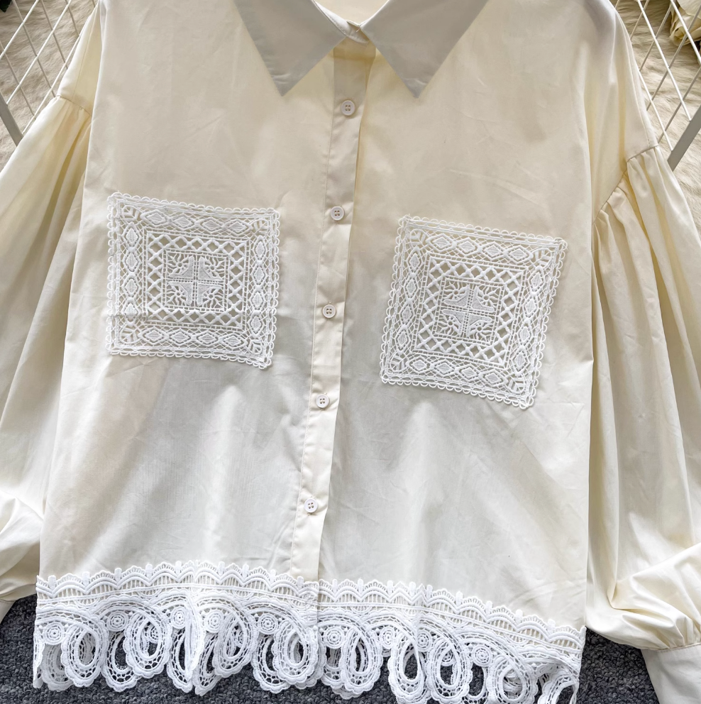 Vintage Embroidered Patchwork Shirt