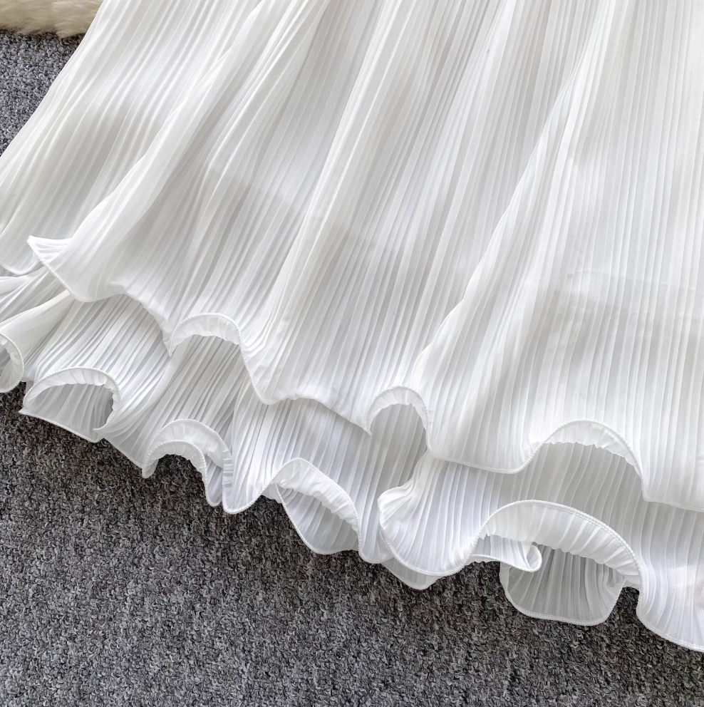Fairy White Camisole & Ruffled Skirt 2Pcs