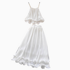 Fairy White Camisole & Ruffled Skirt 2Pcs