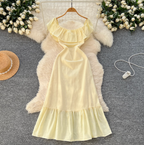 Sweetie Solid Color Ruffled Dress