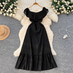 Sweetie Solid Color Ruffled Dress