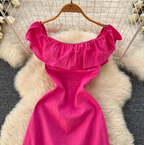 Sweetie Solid Color Ruffled Dress