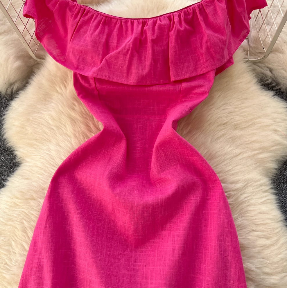 Sweetie Solid Color Ruffled Dress