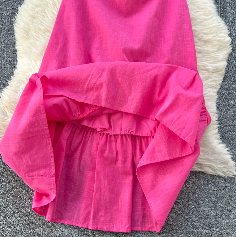 Sweetie Solid Color Ruffled Dress