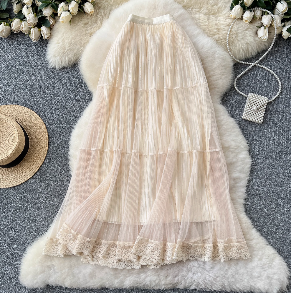 Lace Patchwork Fairy A-line Skirt