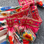 Courtly Lapeled Shirt & Skirt Floral 2Pcs