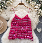Party V-neck Sequined Camisole Top