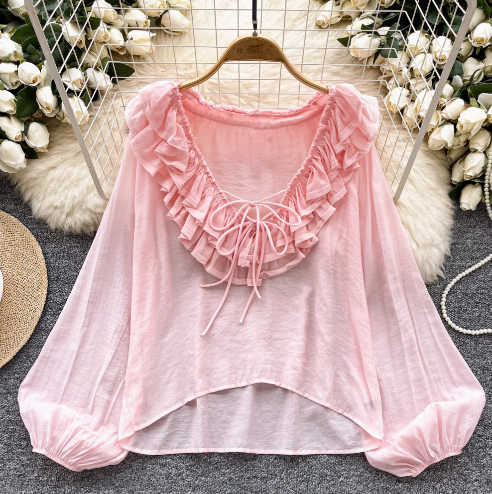 Puffy Sleeve Loose-fit Breathable Top