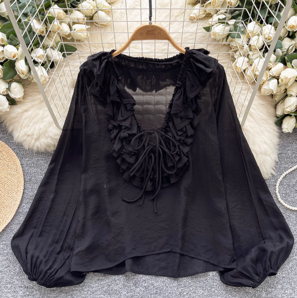 Puffy Sleeve Loose-fit Breathable Top