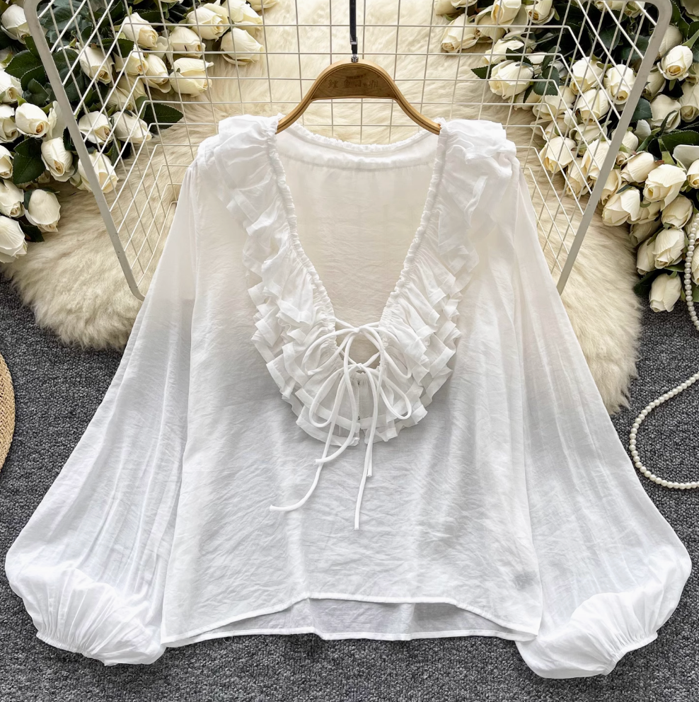 Puffy Sleeve Loose-fit Breathable Top