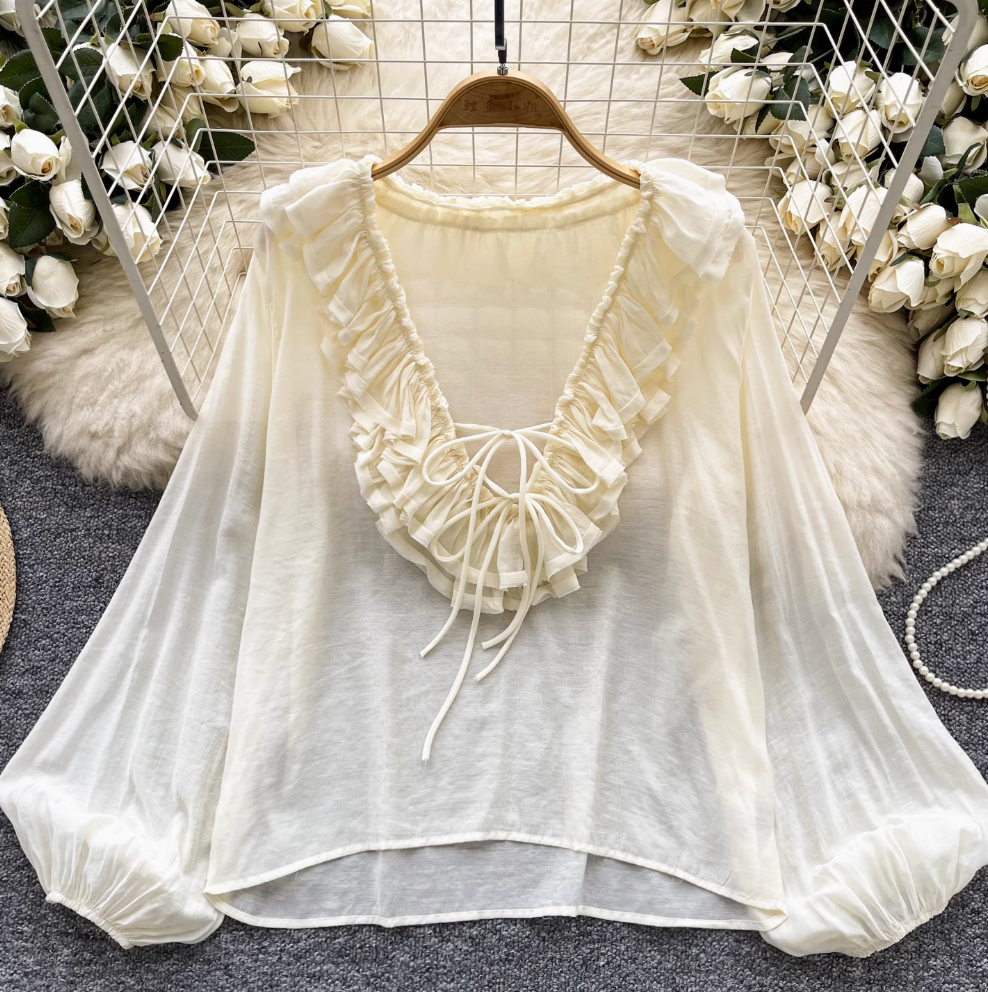 Puffy Sleeve Loose-fit Breathable Top