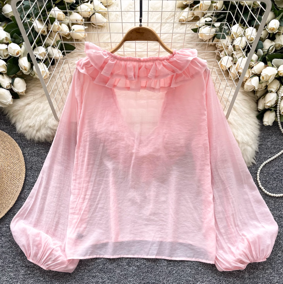 Puffy Sleeve Loose-fit Breathable Top
