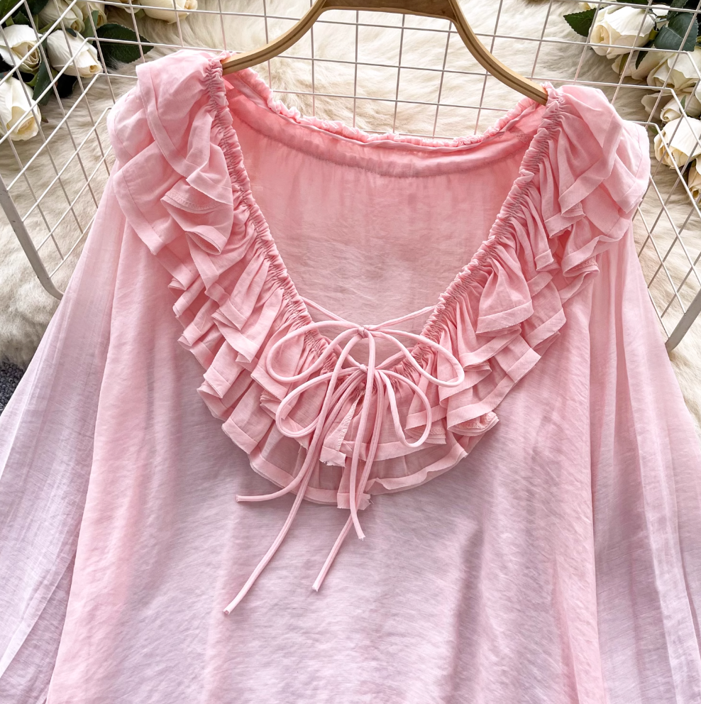 Puffy Sleeve Loose-fit Breathable Top