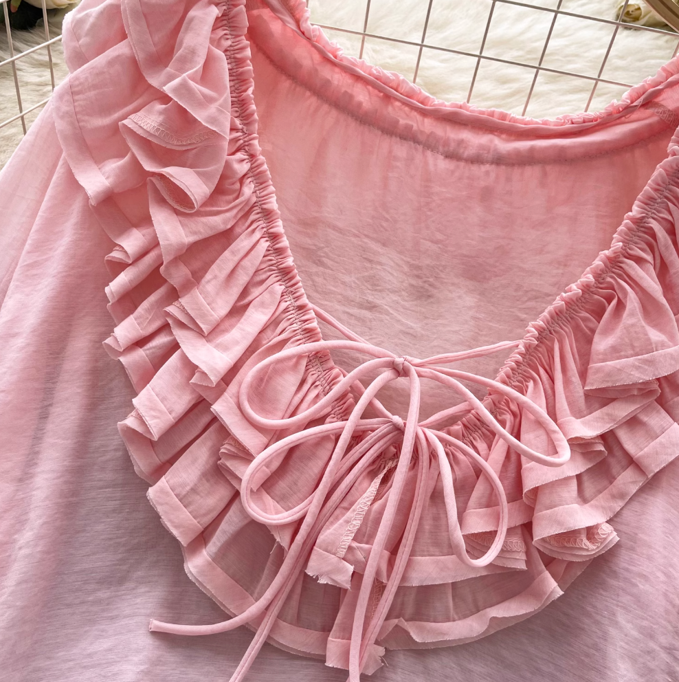 Puffy Sleeve Loose-fit Breathable Top