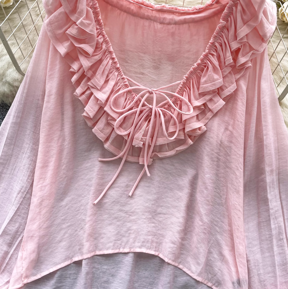 Puffy Sleeve Loose-fit Breathable Top