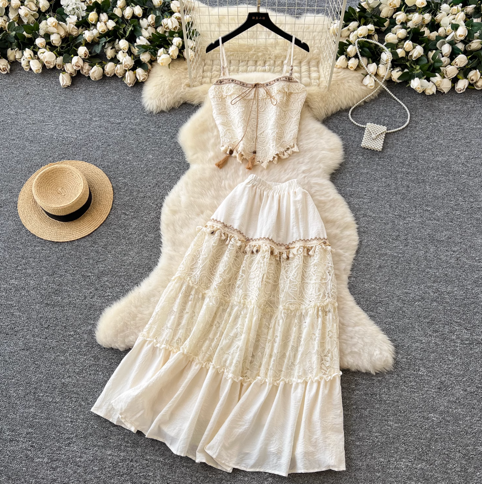 Sweetie Camisole & Fringed Skirt 2Pcs