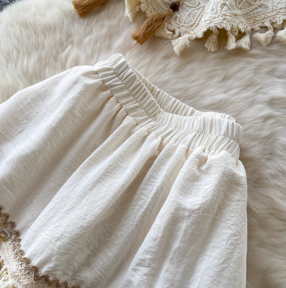 Sweetie Camisole & Fringed Skirt 2Pcs
